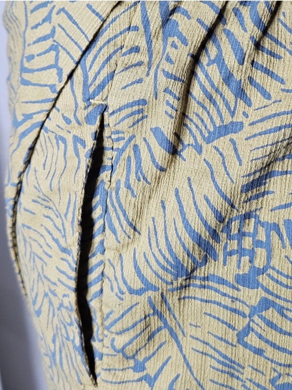 Prana Yellow Leaf-Print Wrap Midi Skirt